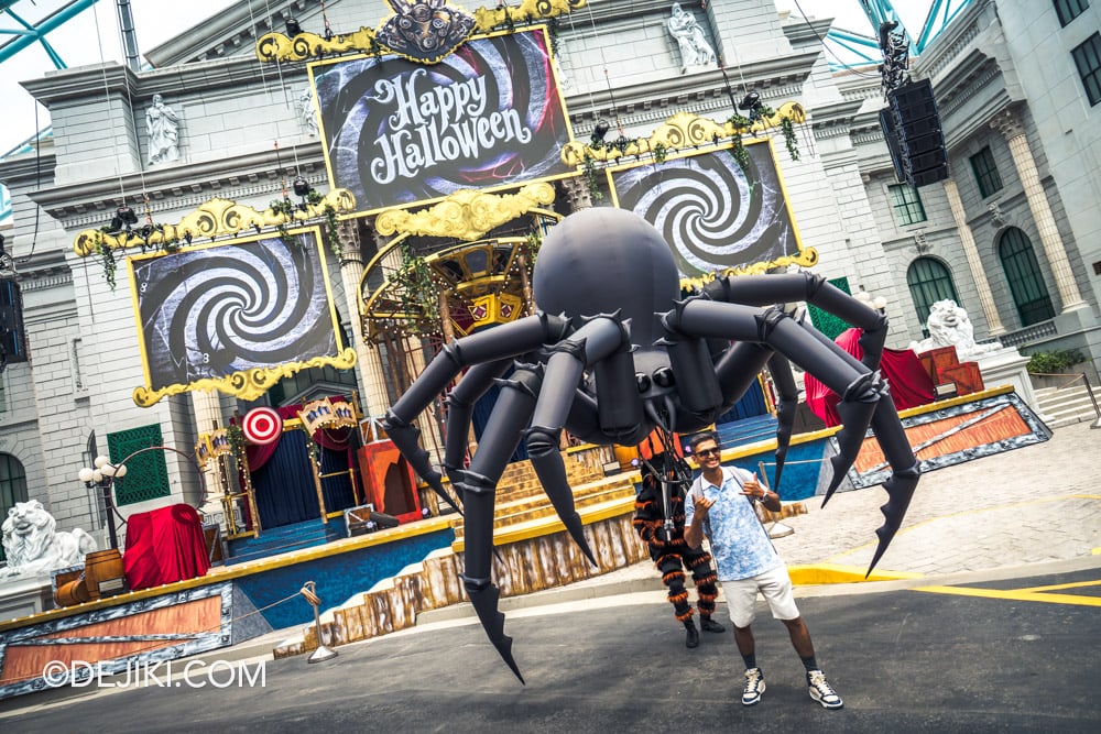 Universal Studios Singapore Day Halloween event 2025 Trick or Thrills Meet and Greet Nightmare Spider photo opportunity