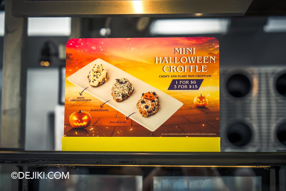 Universal Studios Singapore Day Halloween event 2025 Trick or Thrills Seasonal Food Mini Halloween Croffles
