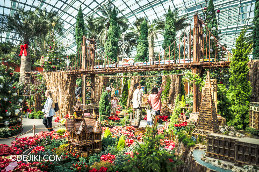 Gardens by the Bay Christmas Train Show 2025 - Flower Dome Main Field Golden Gate Bridge Overview Gardens by the Bay Christmas Train Show 2025 Flower Dome Main Field Golden Gate Bridge Overview
