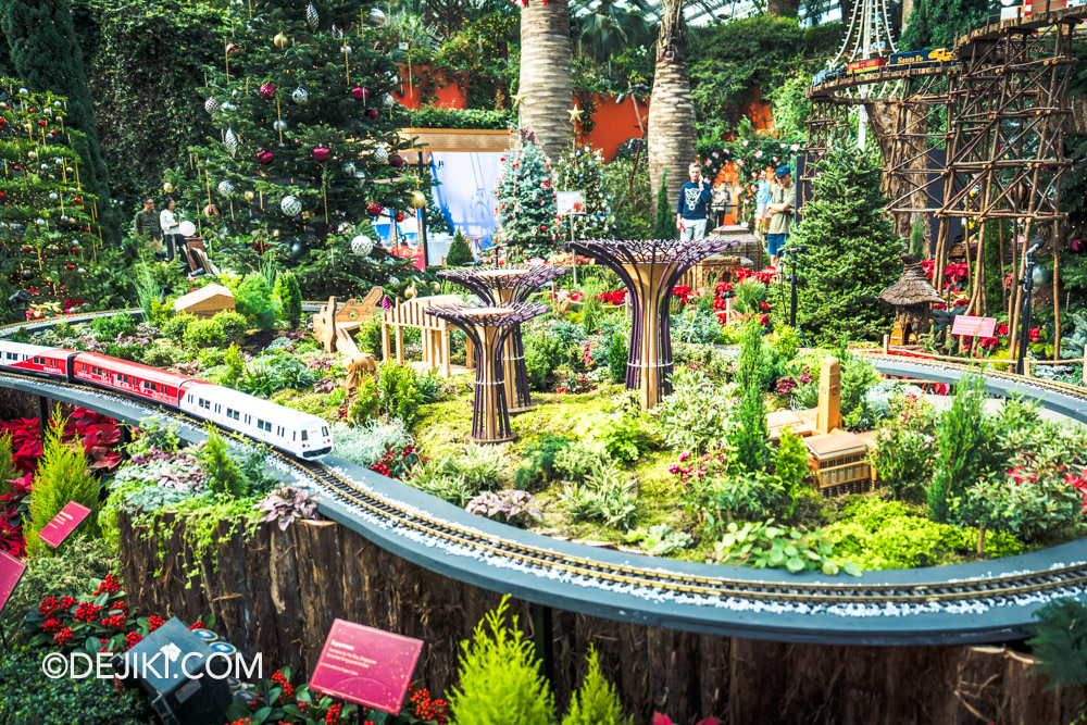 Gardens by the Bay Christmas Train Show 2025 - Singapore Garden with G-scale replica MRT train overview Gardens by the Bay Christmas Train Show 2025 Singapore Garden with G scale replica MRT train overview