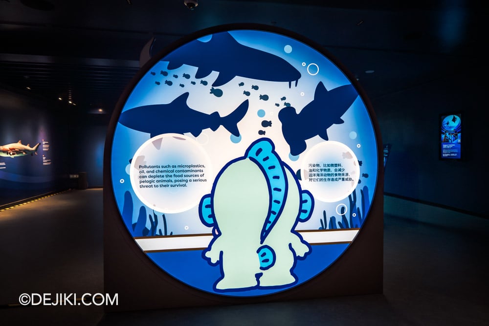 Singapore Oceanarium Hangyodon Marine Discovery event - Installation at Shark Seas area back view Singapore Oceanarium Hangyodon Marine Discovery event Installation at Shark Seas area back view