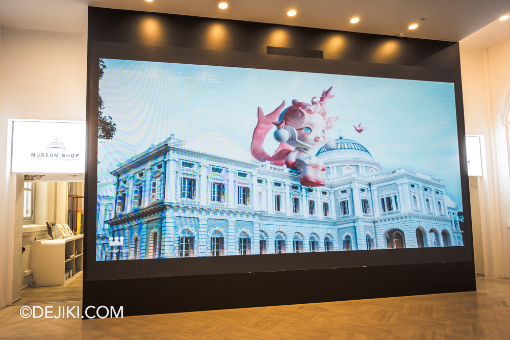 SKULLPANDA CAGE-UNCAGE SINGAPORE at National Museum of Singapore - 32 VIdeo installation outside NMS Museum Store SKULLPANDA CAGE UNCAGE SINGAPORE at National Museum of Singapore 32 VIdeo installation outside NMS Museum Store