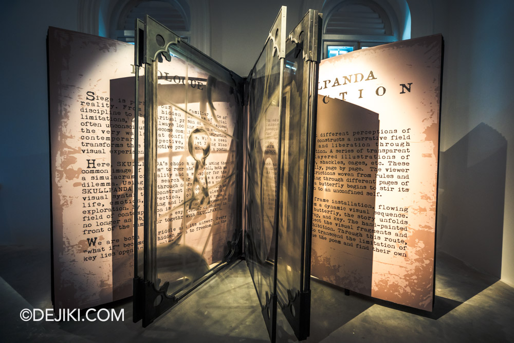 SKULLPANDA CAGE-UNCAGE SINGAPORE at National Museum of Singapore - 9 Direction giant glass butterfly book SKULLPANDA CAGE UNCAGE SINGAPORE at National Museum of Singapore 9 Direction giant glass butterfly book