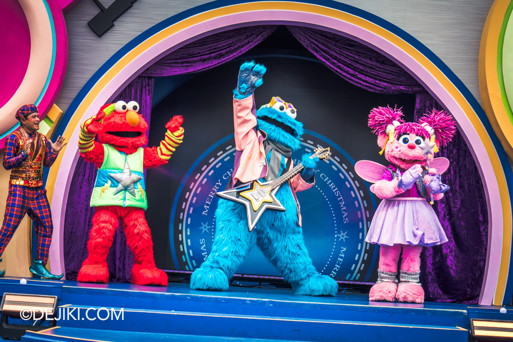 Universal Studios Singapore Park Update - A Universal Christmas Santa Rockmas stage show 4 Sesame Street friends arrive Elmo Cookie Monster Abby Cadabby Universal Studios Singapore Park Update A Universal Christmas Santa Rockmas stage show 4 Sesame Street friends arrive Elmo Cookie Monster Abby Cadabby
