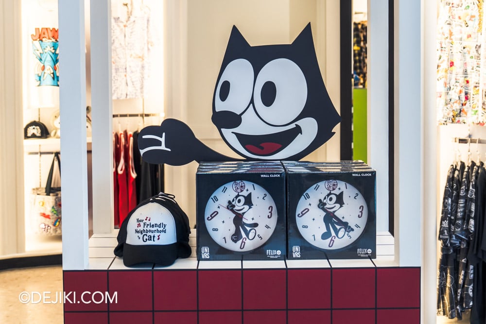 Universal Studios Singapore UNIVRS Store - New Exclusive Project+65 collection Felix The Cat x The Corner Shop cap and wall clock Universal Studios Singapore UNIVRS Store New Exclusive Project65 collection Felix The Cat x The Corner Shop cap and wall clock