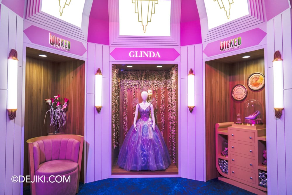 Universal Studios Singapore Wicked For Good The Wardrobe of Wicked A Curated Costume Display exhibition - Glinda zone Emerald City apartment Universal Studios Singapore Wicked For Good The Wardrobe of Wicked A Curated Costume Display exhibition Glinda zone Emerald City apartment