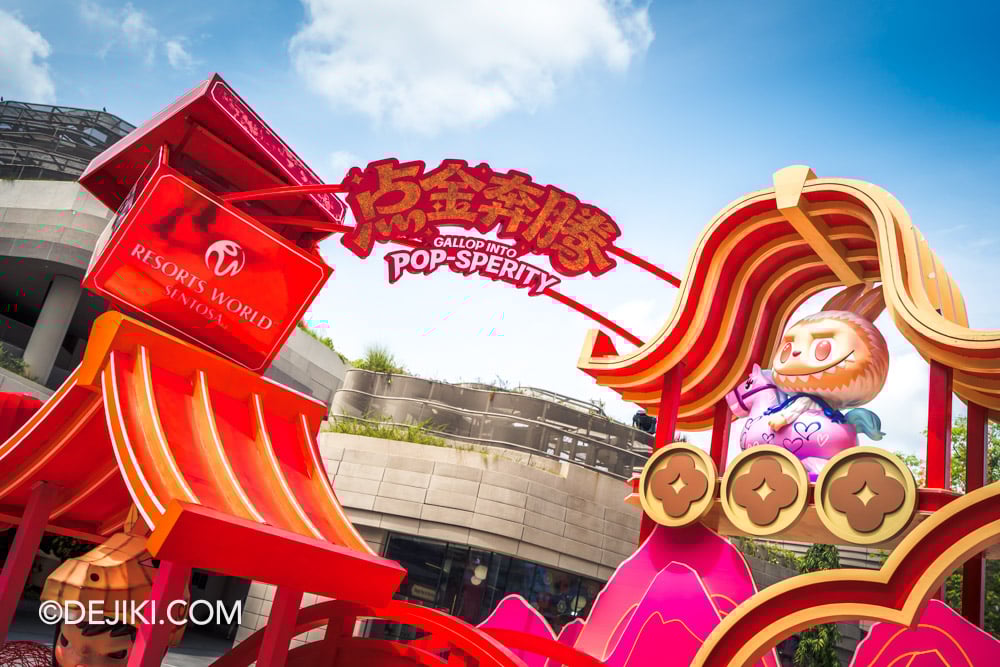 Resorts World Sentosa RWS Gallop into POP SPERITY The Golden Gallop POP MART Installation LABUBU