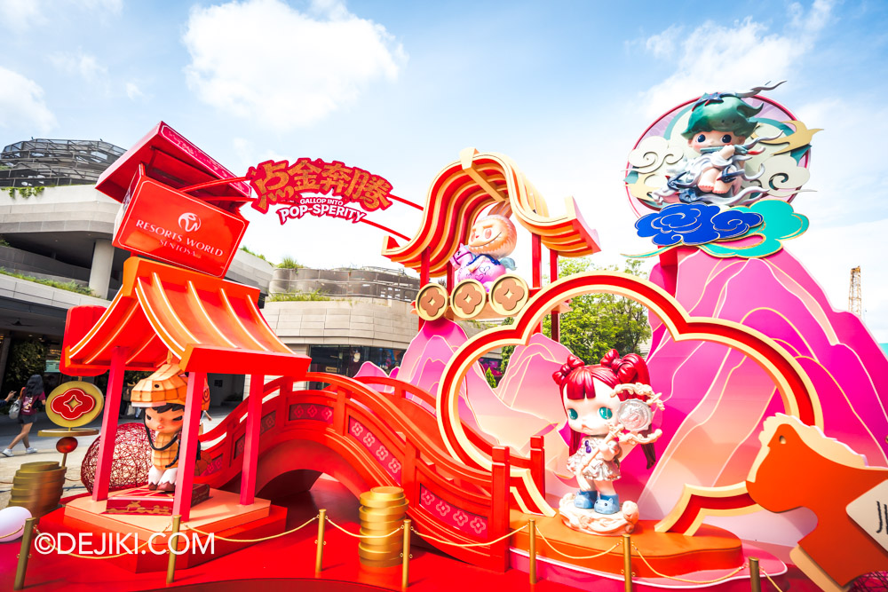 Resorts World Sentosa RWS Gallop into POP SPERITY The Golden Gallop POP MART Installation overview Grand Installation with Hirono LABUBU Tinytiny and DIMOO