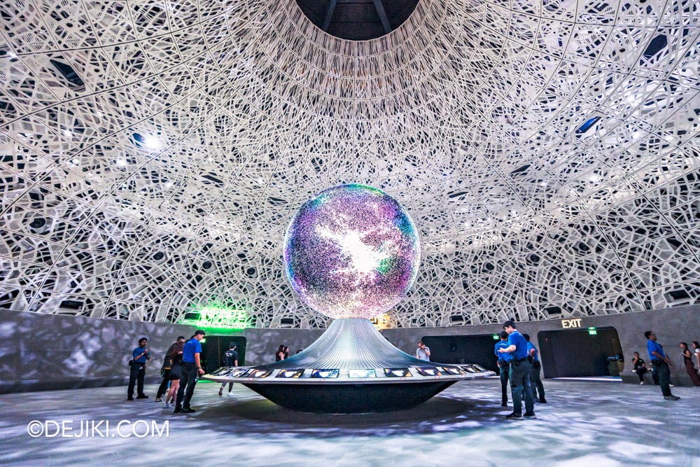 Mandai Singapore Exploria attraction - Our Interconnected World - 4-metre tall LED globe white Mandai Singapore Exploria attraction Our Interconnected World 4 metre tall LED globe white