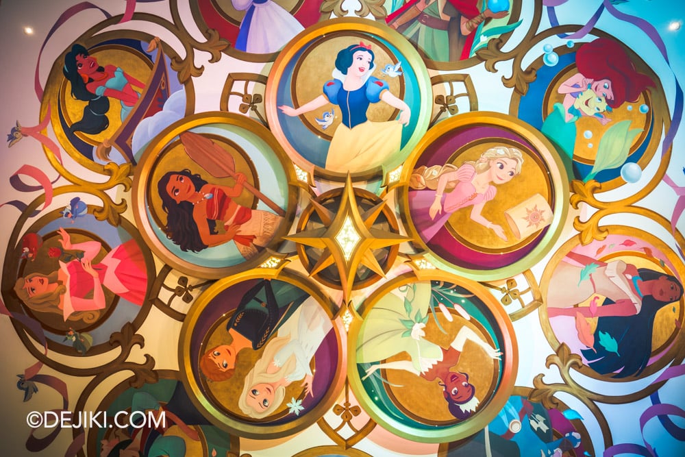 Disney Adventure Maiden Voyage Experience Trip Report and Review - Royal Court Lounge Ceiling Mural Disney Adventure Maiden Voyage Experience Trip Report and Review Royal Court Lounge Ceiling Mural