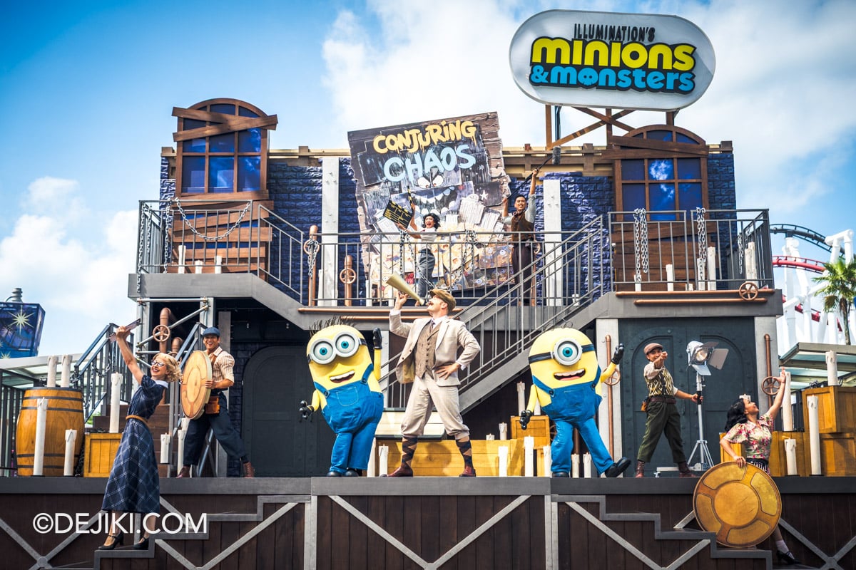 Universal Studios Singapore 2026 Minions and Monsters Summer event - Conjuring Chaos show 0 full cast blocking intro Universal Studios Singapore 2026 Minions and Monsters Summer event Conjuring Chaos show 0 full cast blocking intro