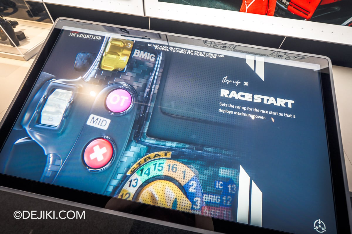 F1 The Exhibition Singapore - 4 Revolution by Design Steering Wheel interactive close-up F1 The Exhibition Singapore 4 Revolution by Design Steering Wheel interactive close up