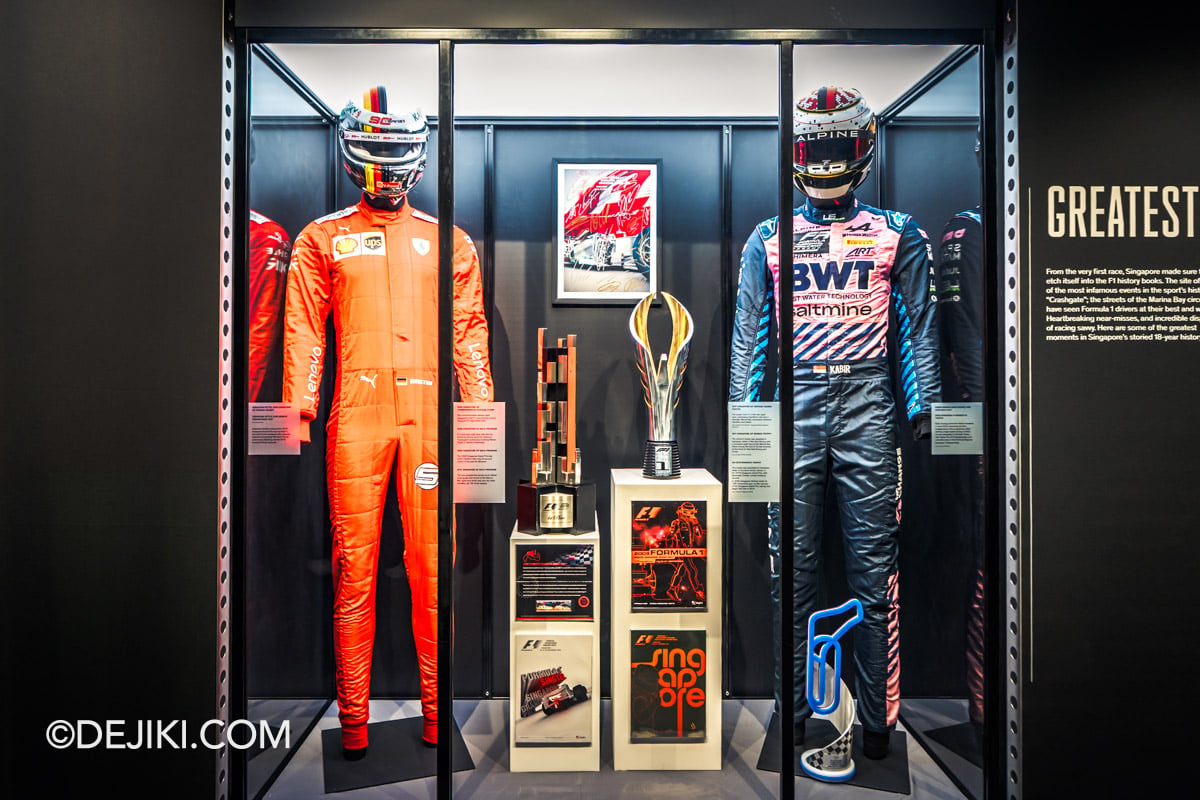 F1 The Exhibition Singapore - 9 Singapore Drive exhibits closeup F1 The Exhibition Singapore 9 Singapore Drive exhibits closeup