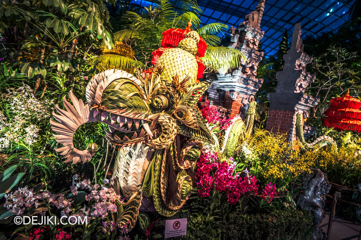 Gardens by the Bay - Orchid Extravaganza 2026 Rhythm of the Rainforest - Anyaman Sculpture Naga closeup Gardens by the Bay Orchid Extravaganza 2026 Rhythm of the Rainforest Anyaman Sculpture Naga closeup