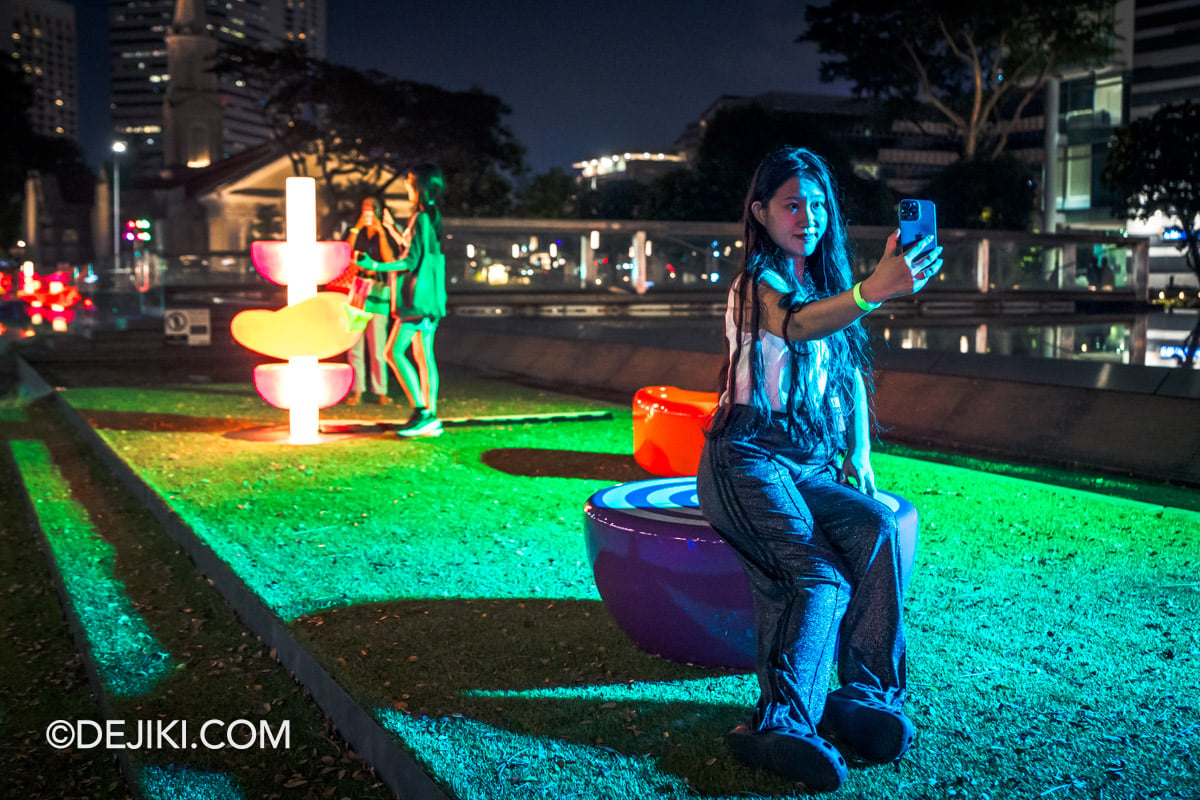 Light Together Bras Basah Bugis - Plant chilli then no rain by Arup above Bras Basah MRT station visitor taking selfie Light Together Bras Basah Bugis Plant chilli then no rain by Arup above Bras Basah MRT station visitor taking selfie