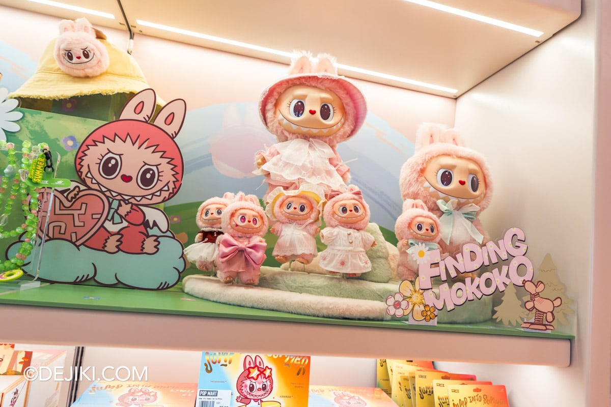 POP MART Resorts World Sentosa - 12 POP LAND Mokoko collection closeup Close-up of the POP LAND Mokoko collection at POP MART Resorts World Sentosa