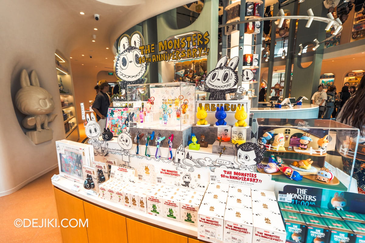 POP MART Resorts World Sentosa - 4 Labubu THE MONSTERS 10th Anniversary collection LABUBU THE MONSTERS 10th Anniversary collection on display at POP MART Resorts World Sentosa