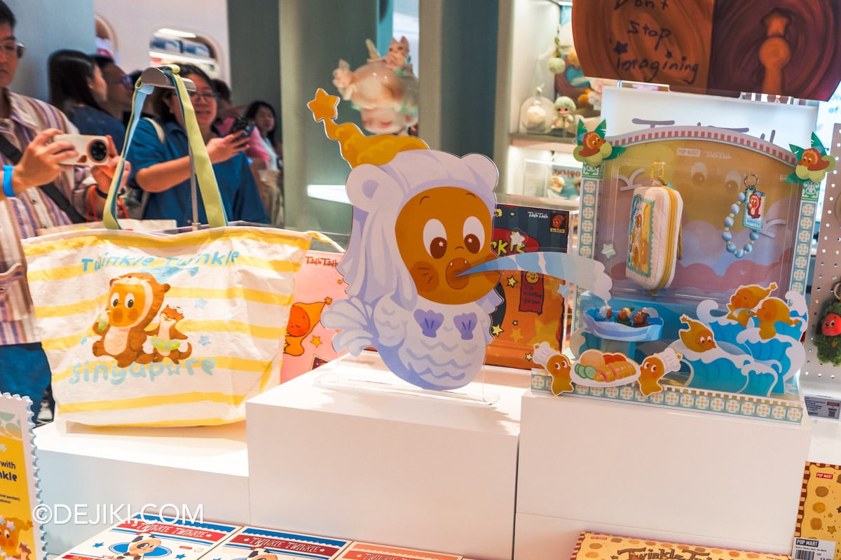 POP MART Resorts World Sentosa - 9 Twinkle Twinkle character island back Singapore exclusives Singapore-exclusive merchandise display behind the Twinkle Twinkle character island at POP MART Resorts World Sentosa