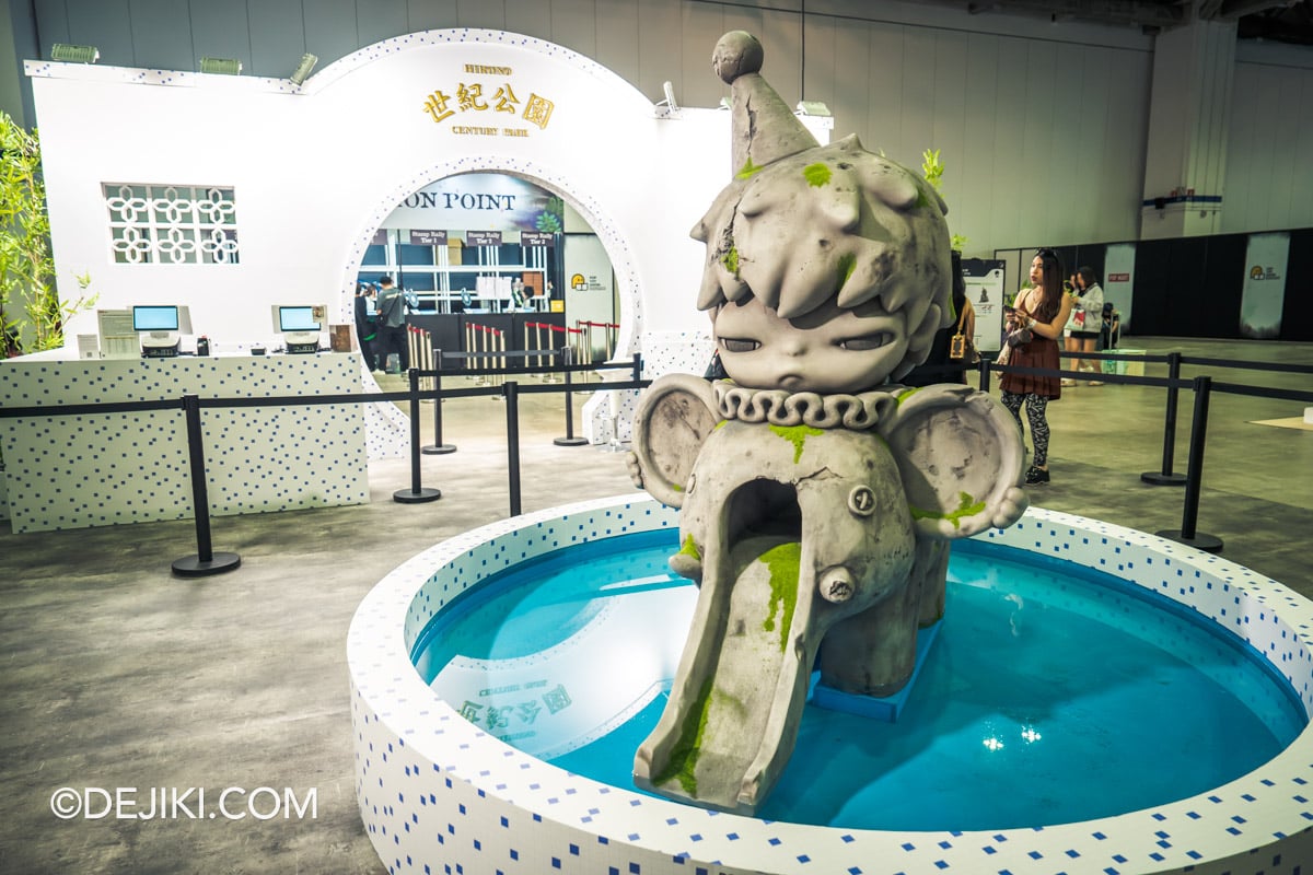 POP TOY SHOW 2026 Singapore 13 HIRONO Booth wide with Elephant slide sculpture