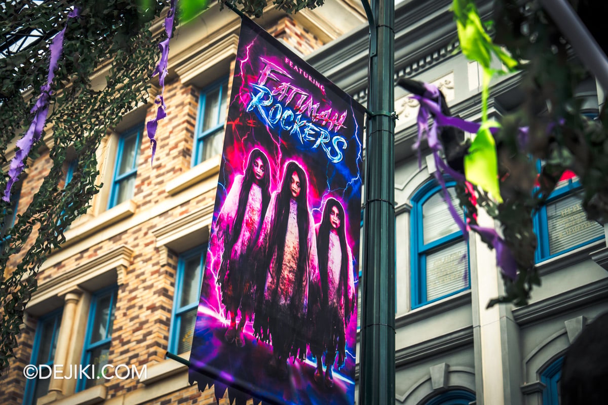 USS Halloween Horror Nights 14 Before Dark 2 - The Raveyard scare zone banners featuring Fatimah Rockers USS Halloween Horror Nights 14 Before Dark 2 The Raveyard scare zone banners featuring Fatimah Rockers