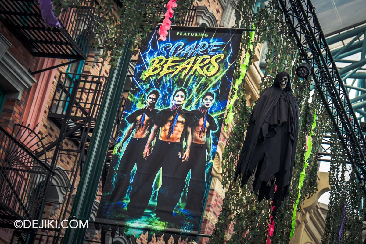 USS Halloween Horror Nights 14 Before Dark 2 - The Raveyard scare zone banners featuring Scare Bears USS Halloween Horror Nights 14 Before Dark 2 The Raveyard scare zone banners featuring Scare Bears