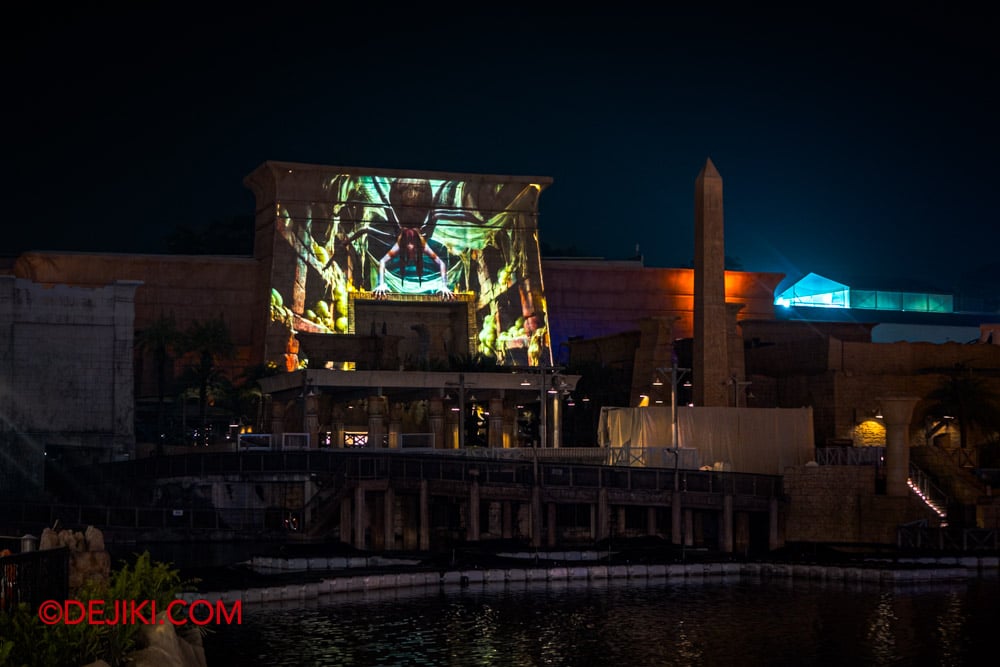 USS HHN14 Necropolis Scare Zone Tour by Dejiki 04 temple projection from minion land USS HHN14 Necropolis Scare Zone Tour by Dejiki 04 temple projection from minion land