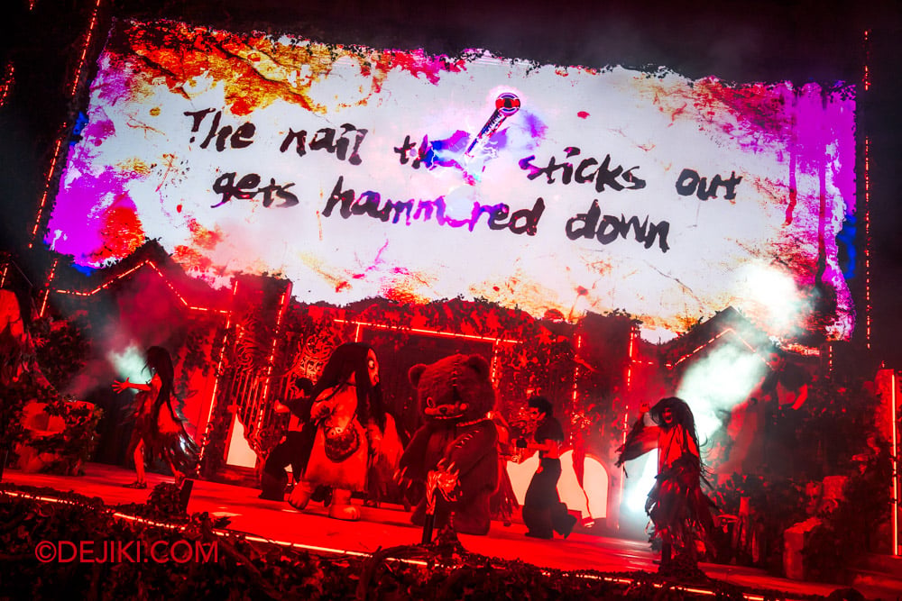 USS HHN14 The Raveyard Scare Zone Tour by Dejiki 28 nail the beat the nail that sticks out gets hammered down USS HHN14 The Raveyard Scare Zone Tour by Dejiki 28 nail the beat the nail that sticks out gets hammered down